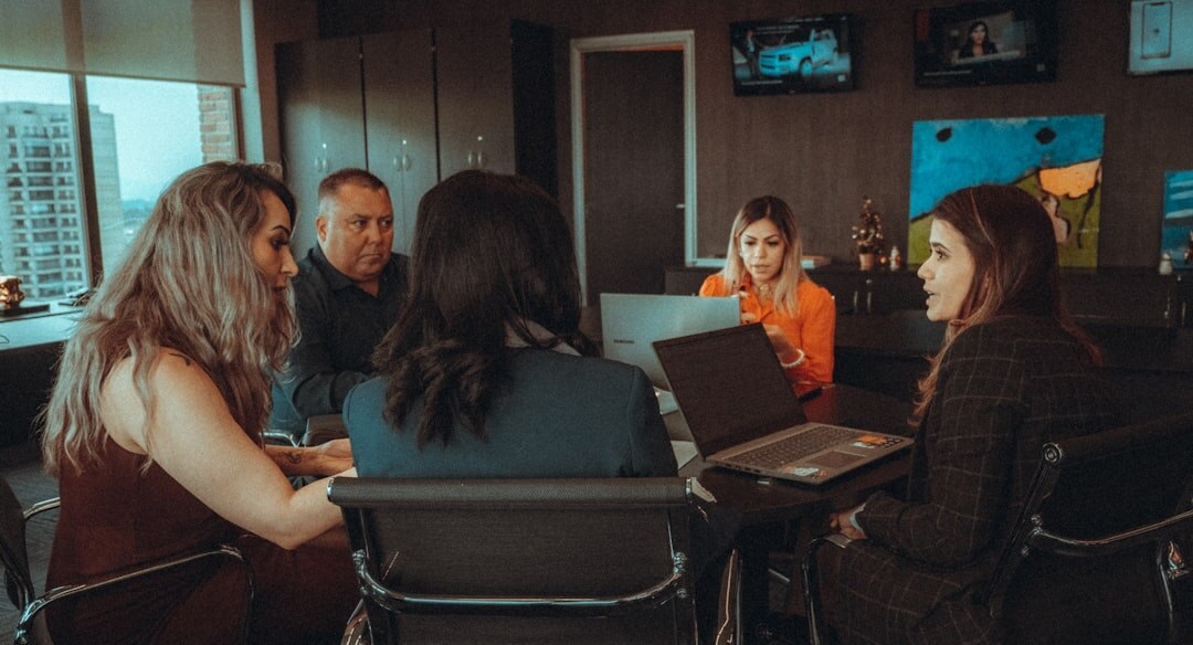 team discussing technology