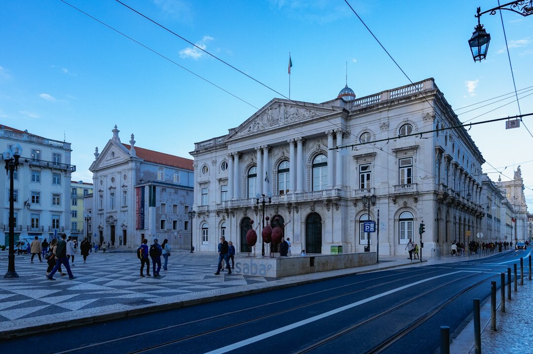 Facade of the Assembleia da Republica parliament building in Lisbon